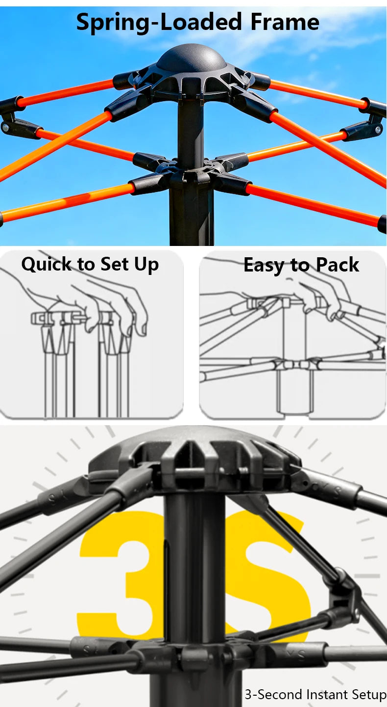 1 Outdoor Camping Tent for Overnight Stay, Fully Automatic, Quick Setup, No Assembly, Foldable, Double Layer