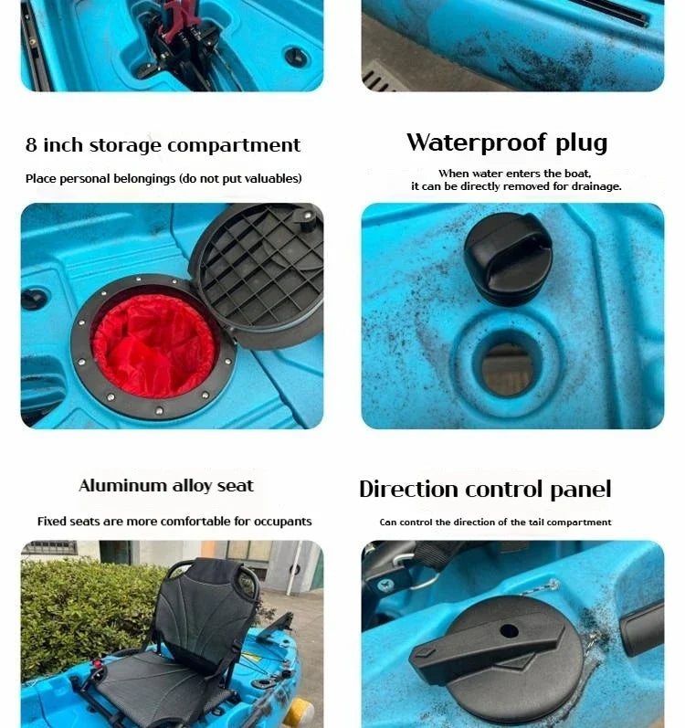 2025 Portable LLDPE Kayak With Split Hard Shell Electric Pedal-Driven Canoe For Solo Tandem Lake Sea Adventures Modular Assembly