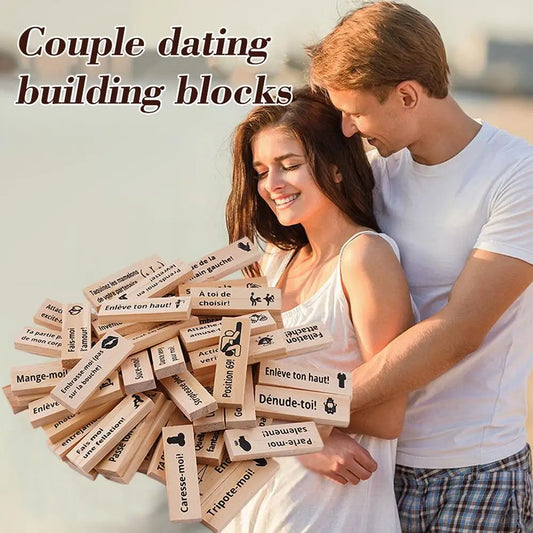 48PCS Dating Building Blocks For Date Nights Valentines And Adult Party Games Tower Game Deluxe Naughty Wooden Couple Toys