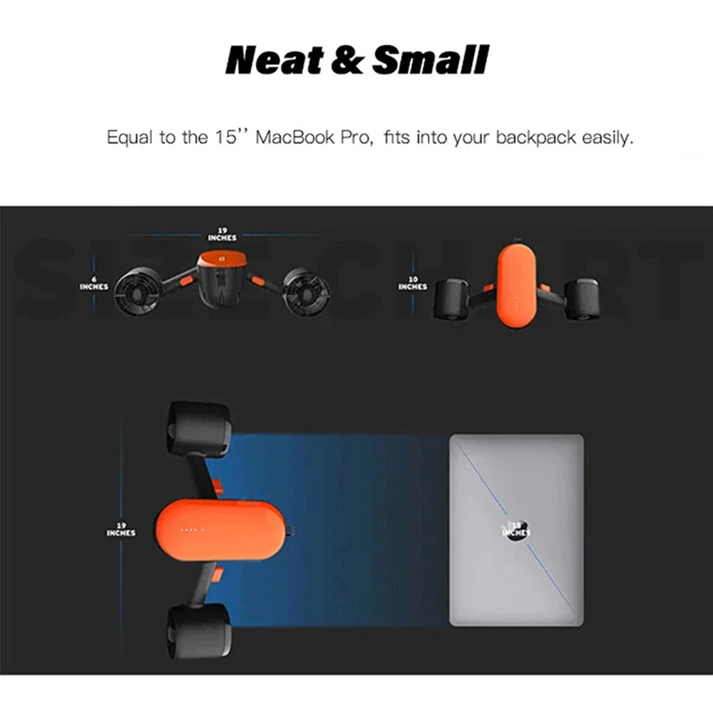 High Speed Electric Under Water Motor Scooter 1.2m/s Electric Underwater Thruster Sea Scooter for Diving Snorkeling