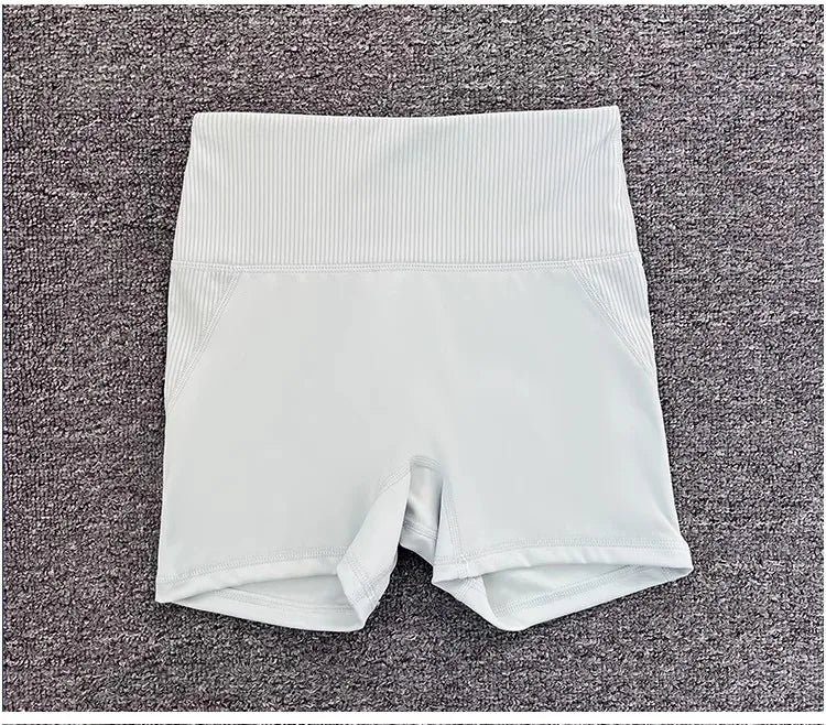 High-Waist Yoga Pants Women's Fitness Running Shorts Breathable Quick-Dry Elastic Spring Summer Training Three minutes of pants