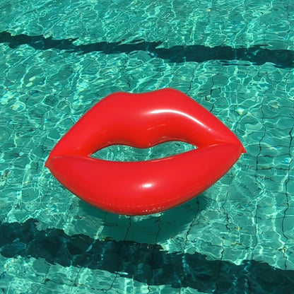 2 Pcs Inflatable Red Lip Pool Float, Portable PVC Water Mat for Beach & Pool Parties