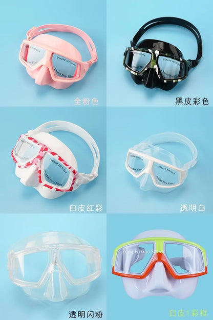 Freediving Mask Half Face Light Weight Low Volume Free Diving Goggles Silica Gel Diving Equipment