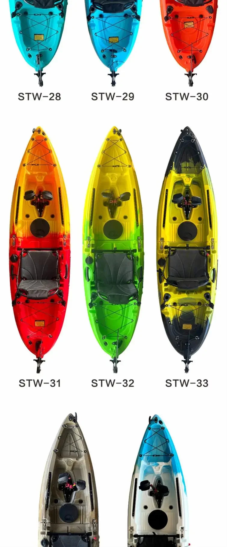 2025 Portable LLDPE Kayak With Split Hard Shell Electric Pedal-Driven Canoe For Solo Tandem Lake Sea Adventures Modular Assembly