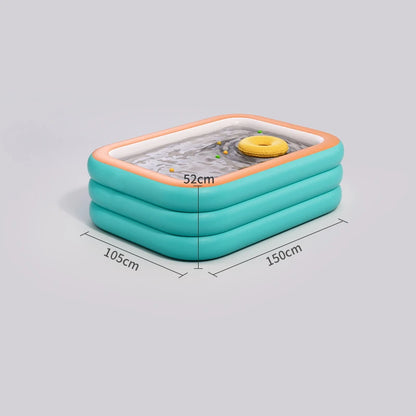 Inflatable Pool for Outdoor Water Parties Adult & Children's Swimming Pool, Rectangular Foldable Pool for Backyard Entertainment