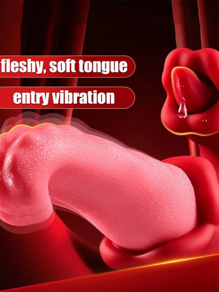 Vibrator Adult Sex Toys for Women 4 in 1 Tongue Thrusting Vibrators Dildo Sucking Clit Stimulator for Female Couples Adult Games
