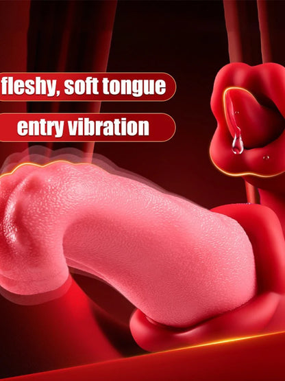 Vibrator Adult Sex Toys for Women 4 in 1 Tongue Thrusting Vibrators Dildo Sucking Clit Stimulator for Female Couples Adult Games