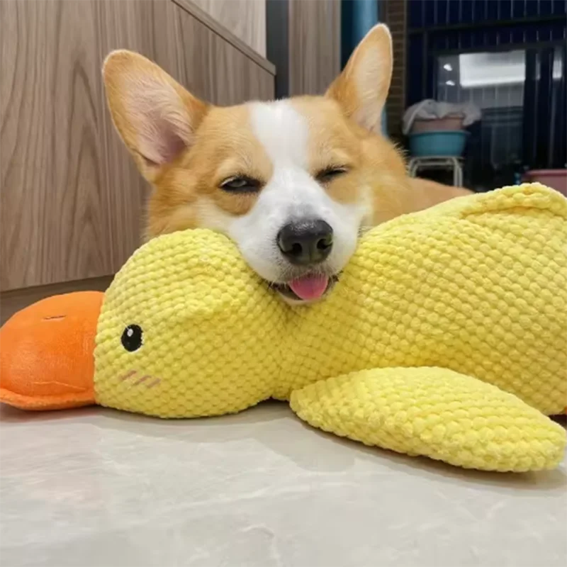 Dog Toy Stomping Duck Bite Resistant Grinding Teeth Cleaning Large Dog Interactive Entertainment Puppy Boredom Pet Plush Toy