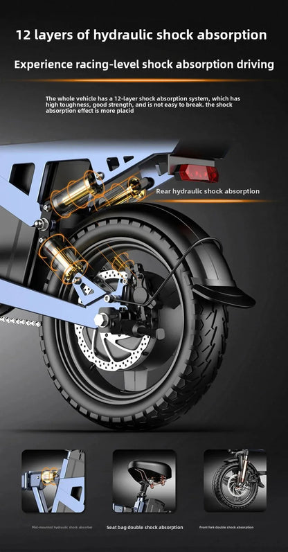 14-inch foldable E-Bike aluminum alloy explosion-proof tire electric bicycle for adults with multiple shock absorption bicycles
