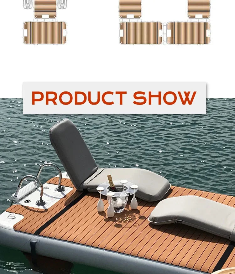 DWF Inflatable Water Mat Floating Dock Swim Fishing Pontoon Platform Air Deck Drop-Stitch Basking Dock for Sale
