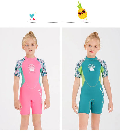 Children Wetsuit 2.5MM Neoprene Diving Suit For Girls Boys One-Piece Swimsuits Long Sleeve Kids Swimwears Snorkeling Rash Guards