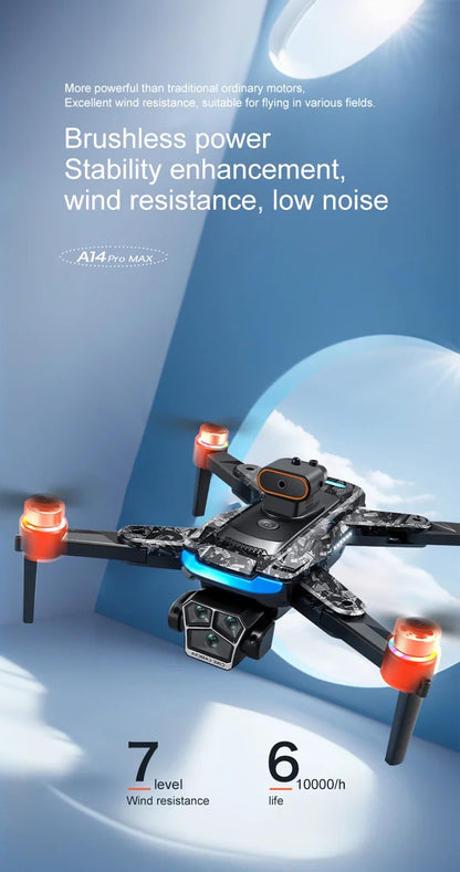 Xiaomi A14 pro Max Drone 8k HD Dual Camera GPS Brushless Optical Flow Obstacle Avoidance 4.5-inch Large Screen Uav Rc 20000m New