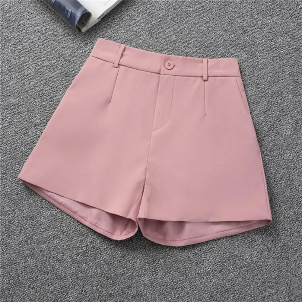 Women Suit Shorts Elegant High Waist White A Line Wide Leg Suit Short Commute Summer Suit Shorts Casual Slim Hot Short Pants