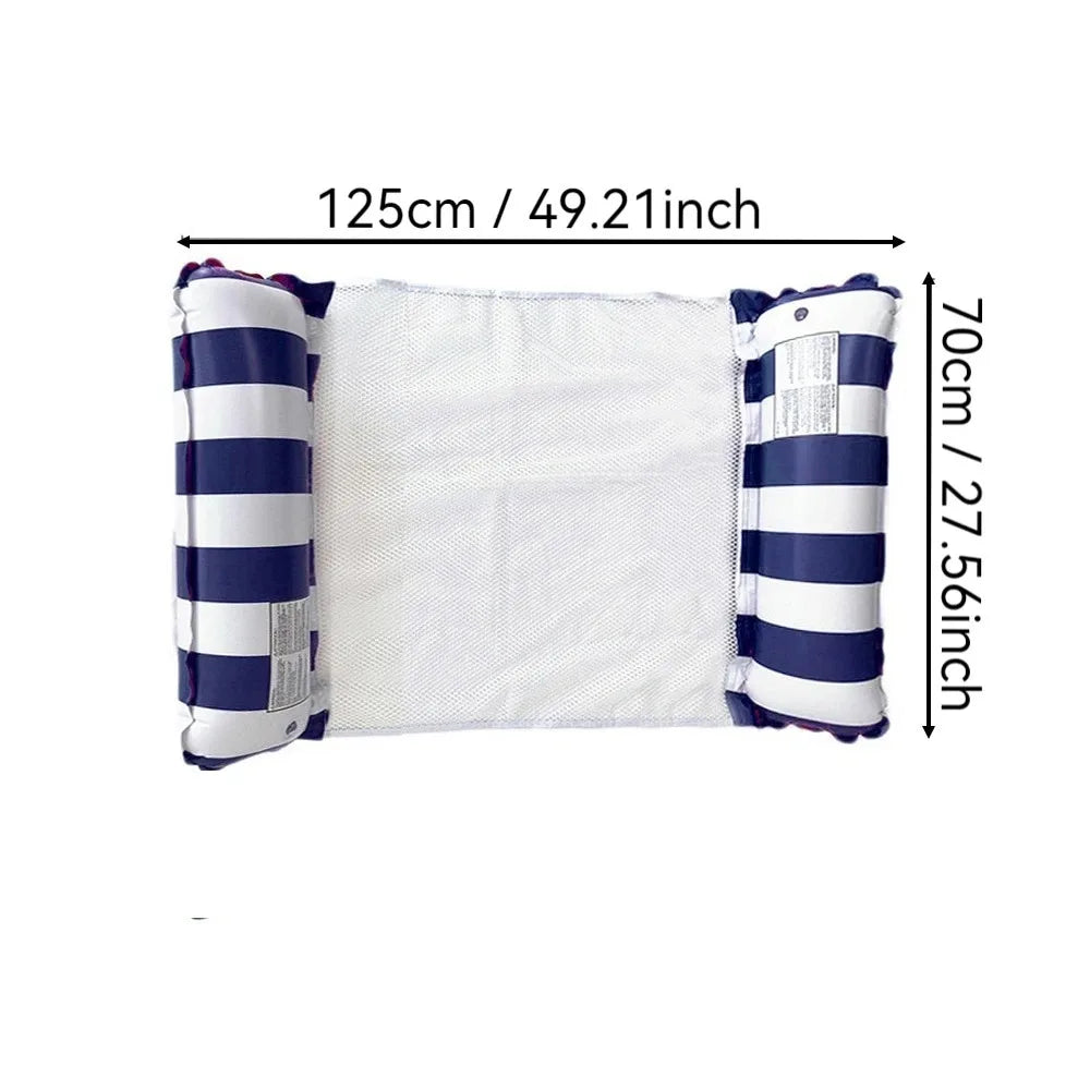 Inflatable Foldable Floating Row Swimming Pool Party Water Hammock Air Mattresses Pvc Stripe Water Floating Inflatable Mat