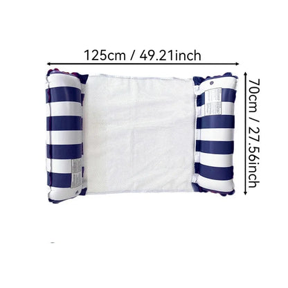 Inflatable Foldable Floating Row Swimming Pool Party Water Hammock Air Mattresses Pvc Stripe Water Floating Inflatable Mat