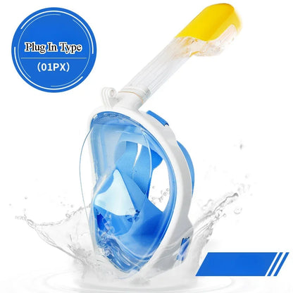 Full Face Diving Mask Underwater Snorkeling Anti Fog Swimming Mask Set Scuba Diving Respirator Masks Safe Breath for Kids Adults