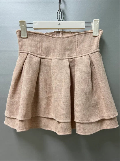 Japanese Lolita Skirts Ruffled Pleated Plaid Skirt Women 2025 Spring New Elastic High Waist Slimming Gentle Mini Skirt Culottes