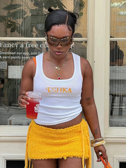 Nibber Basic Sexy Furry Side Tassel Skirts Women Y2K Peach Hip Summer Solid Wild Hipster Streetwear Skinny Midnoight Mini Bottom