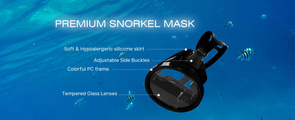 Adult Dive Mask: Wide View Anti-Fog Lens for Scuba, Snorkeling & Freediving - Comfortable Water Goggles
