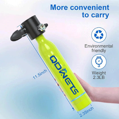 0.5L Mini Scuba Dive Tank,  with 5-10 Minutes of Backup Air, Mini Scuba Dive Cylinder &  Scuba Diving Oxygen Tank with Hand Pump