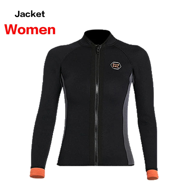Wetsuit 3MM Neoprene Men Long Sleeve Split Wetsuit Warm Jacket Pants Plus Size Women Swimsuit Scuba Diving Snorkeling Surf Suit