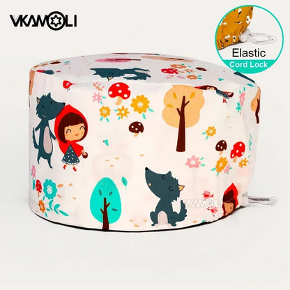 Surgical hats with various prints of rabbits dogs animals designed as hair care hats for doctors and nurses scrub hat