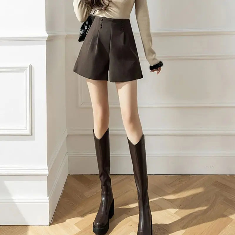 Design-sensing Suits and Shorts Women Slim and High-waisted A-line Boot Pants Versatile Casual Pants