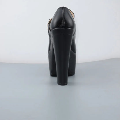 Catwalk 15cm Small Size 32-43 Sexy Extreme Block High Heels Shoes Spring 2025 Trend Bright Leather Chunky Platform Pumps Model