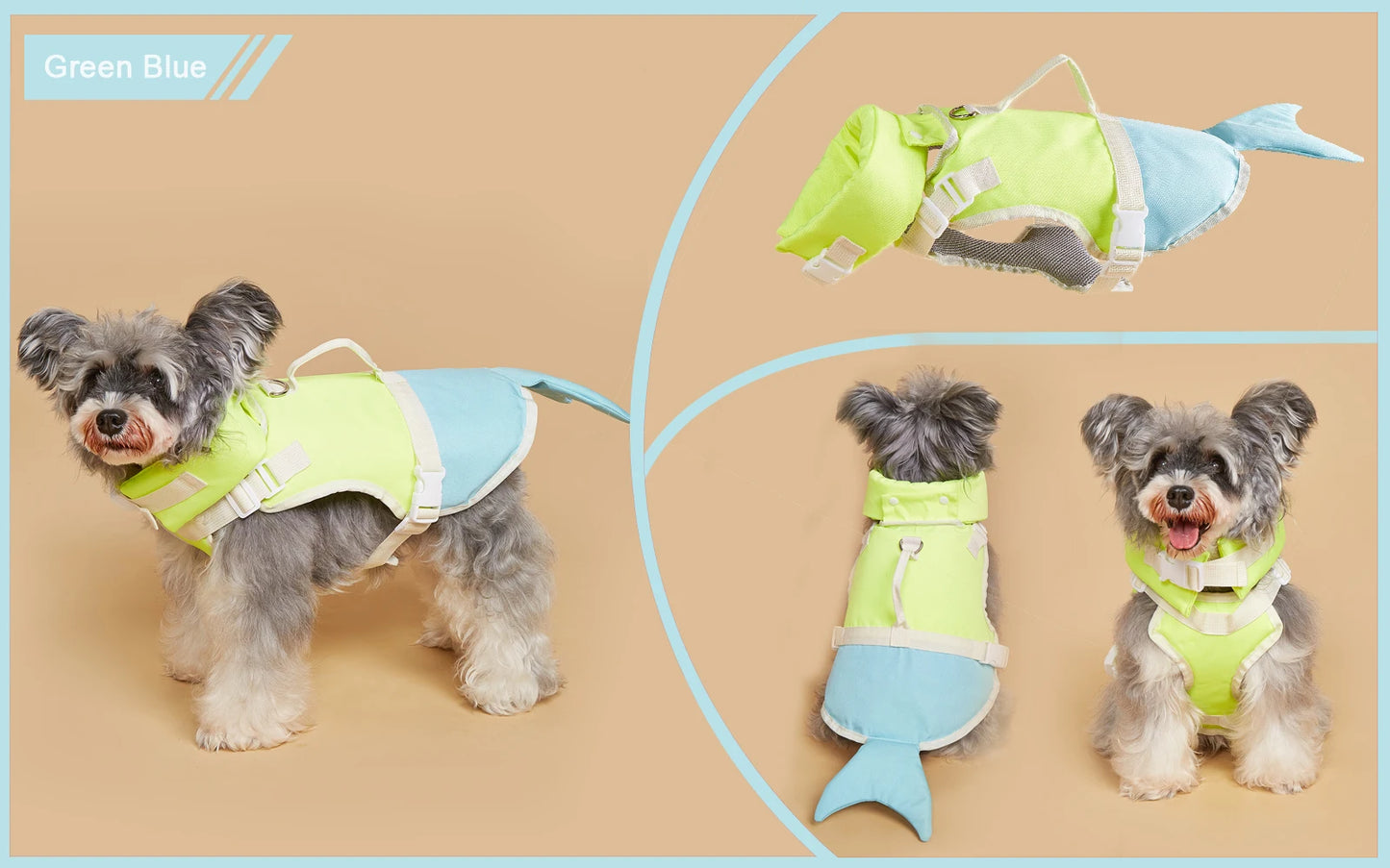 Dog Life Jacket Enhances Buoyancy Adjustable for Safe Fit to Pet Body Swimming Rowing Surfing Pet Flotation Vest