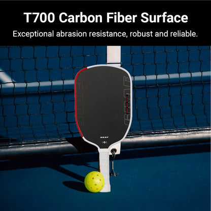 HVLKUB Agassi T700 Carbon Fiber Pickleball Paddle, 16mm PP honeycomb core, cold-pressed construction, extra-large sweet spot
