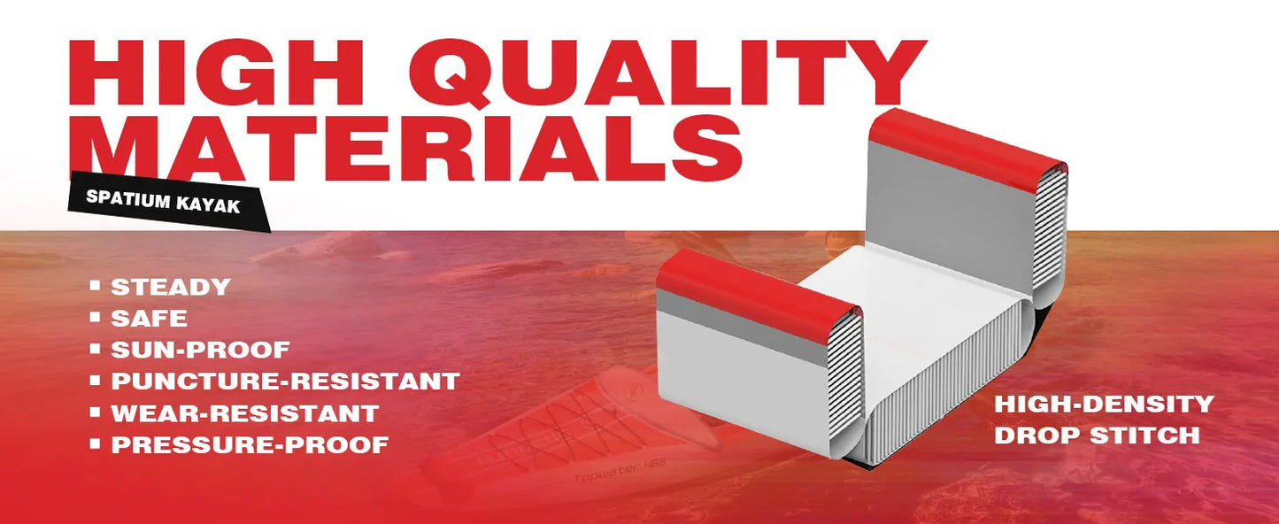 Spatium Inflatable Kayak PVC Fishing Boat 1-3 Person For Water Sports Surfing Rafting Touring Inflatable Kayak With Paddle,Seat