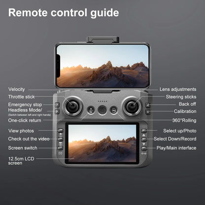 Drone with Camera 4K HD Video Stable Hover 180° Adjustable Lens 3D Flip RC Drones FPV Brushless Optical Flow Quadcopter UAV