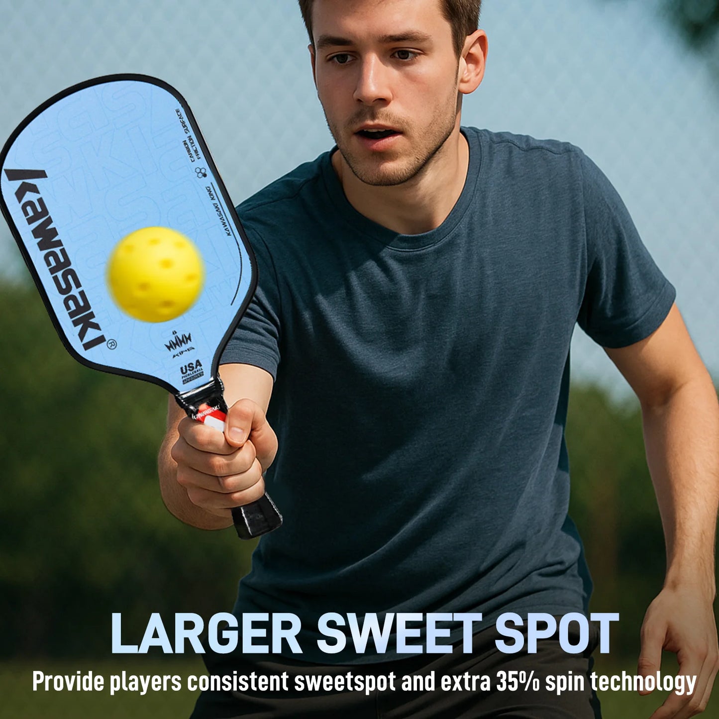 Kawasaki KING 6 USAPA Approved Wide Body Large Sweet Spot pickleball paddle With Cover