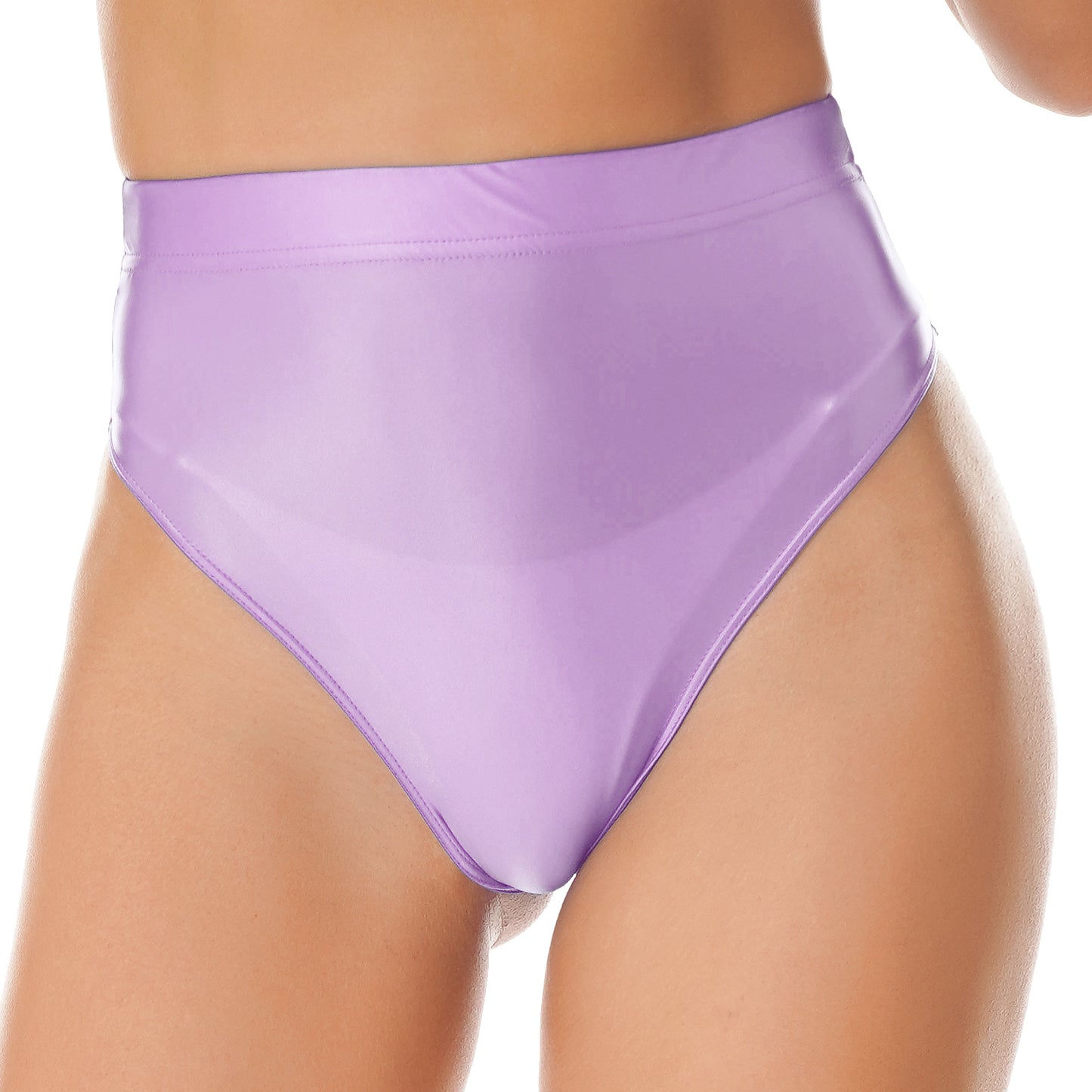 Women Glossy Shorts High Waist Fitness Short Leggings Oil Shiny Knee-Length Tights Swimming Trunks Female Workout Sports Bottoms