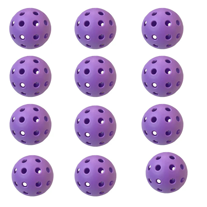 3/6/12pcs Indoor Pickleball Balls 26 Holes Colorful and Durable Pickleballs 72mm Training Ball Practice Competition Pickleball