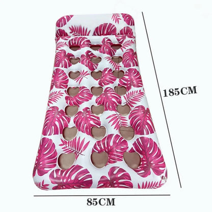 Funny Inflatable Floating Bed with Headrest Inflatable Water Floating Mat Portable Swimming Pool Air Mattress for Swimming Pool