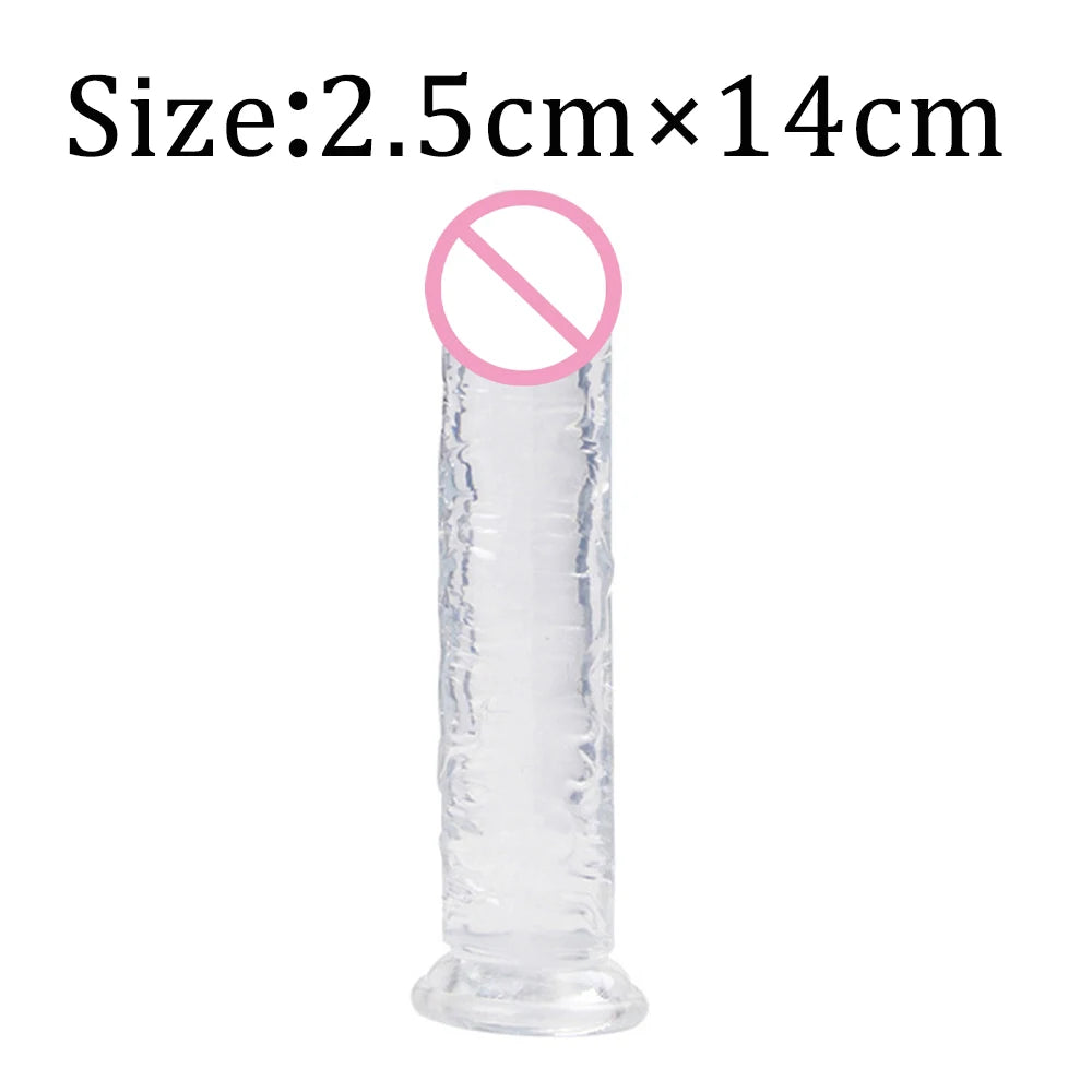 Realistic Dildo Adult Toys Transparent Dildo Suction Cup Jelly Women Erotic Sex Toys Soft Clitori Vaginal Masturbators Penis