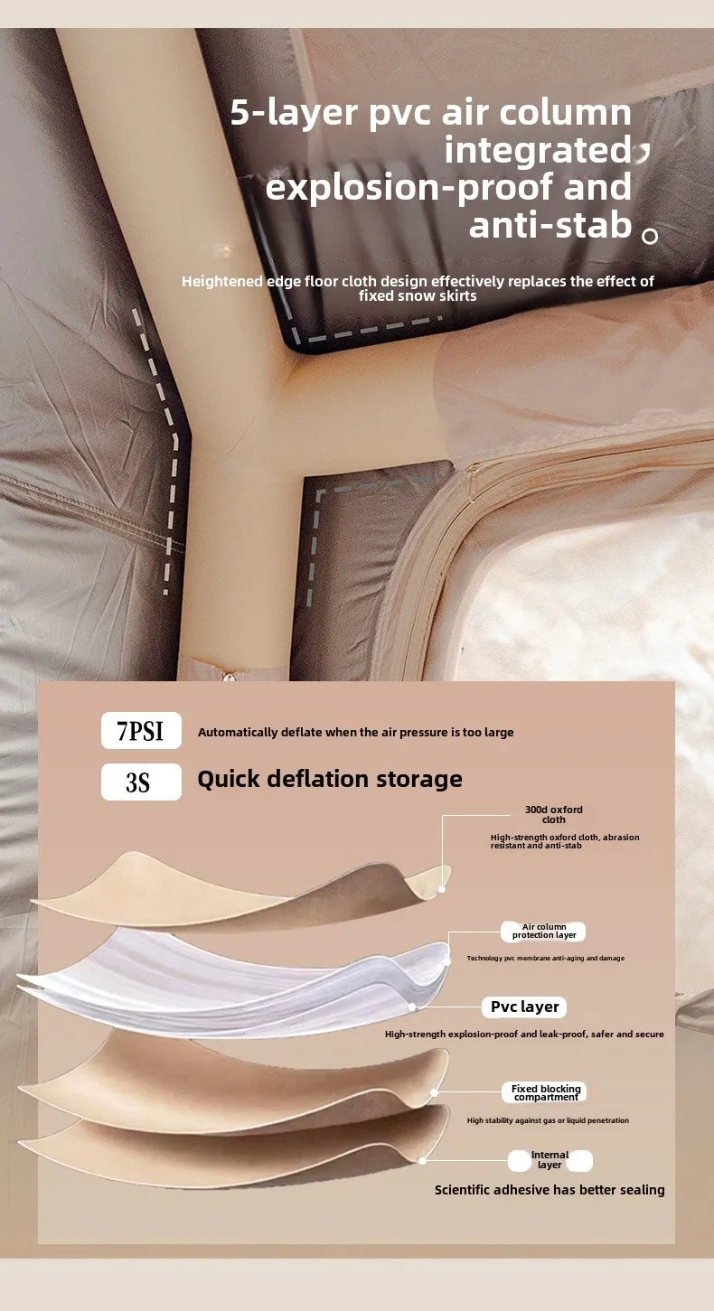 MOUNTAINHIKER Outdoor Camping 4-5 Person Waterproof Family Awning Beach Tent Quick Open Fishing Tent Picnic Park Anti-UV Shade