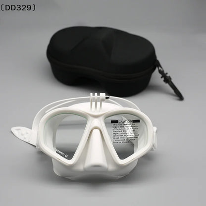 Tempered Glass Freediving Mask Snorkeling Set Foldable Snorkel J-type Diving Mask With Camera Mount〔DD329〕
