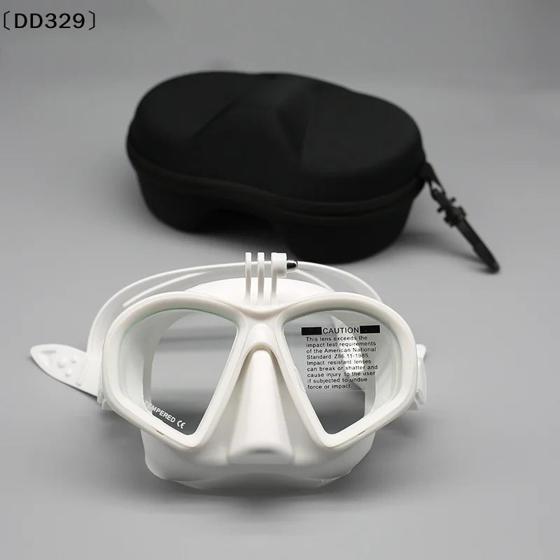 Tempered Glass Freediving Mask Snorkeling Set Foldable Snorkel J-type Diving Mask With Camera Mount〔DD329〕