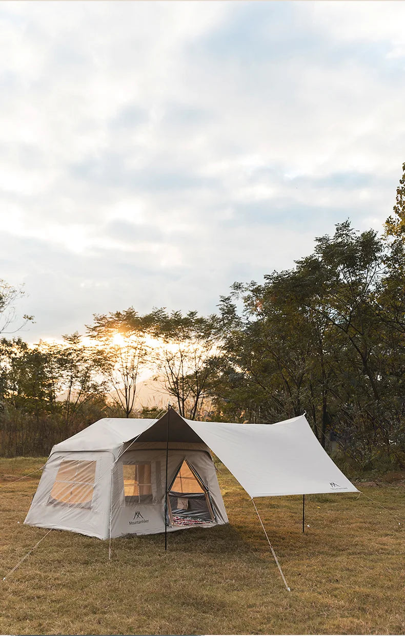 MOUNTAINHIKER Outdoor Camping 4-5 Person Waterproof Family Awning Beach Tent Quick Open Fishing Tent Picnic Park Anti-UV Shade