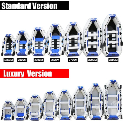 -4 Person PVC Inflatable Fishing Boat Kayak Slat Wooden Deck Recreational Floating Pontoon Factory Direct with Paddle