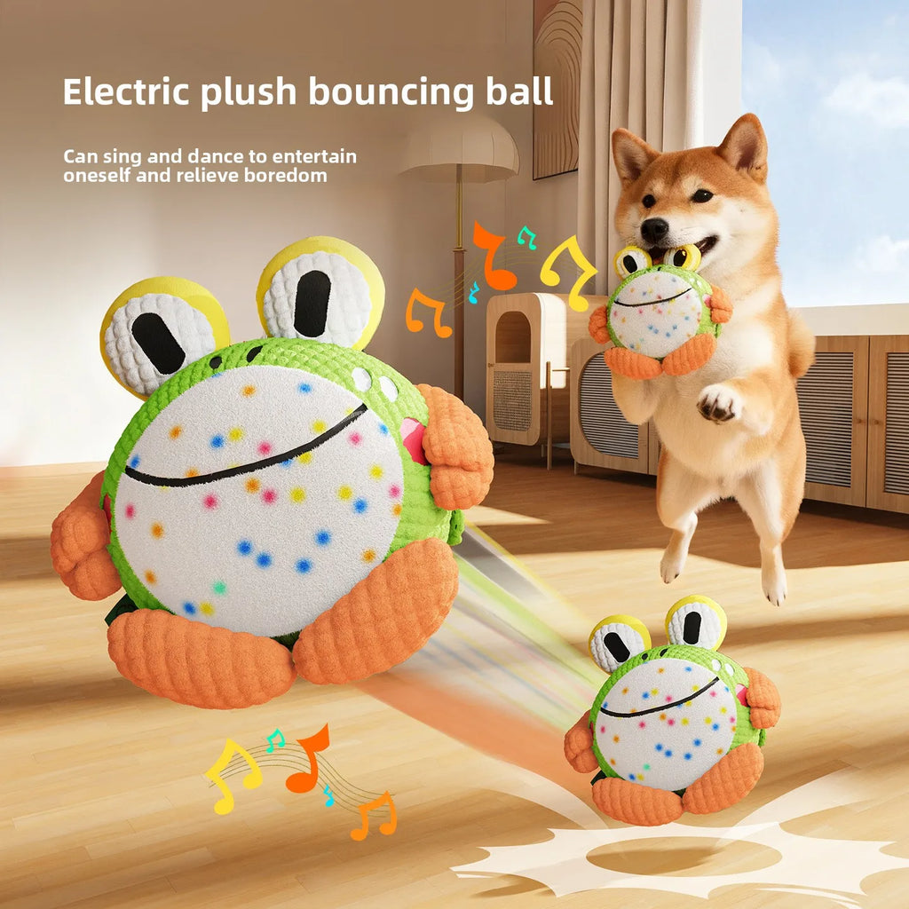 Dog toys, electric bouncing ball, pet self congratulation, relief, magic instrument, sound making, puppies, molars, bite resista