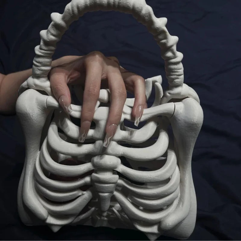 Y2k Women Girls Punk Hiphop Horror Skeleton Bag Original Design Halloween Funny Handbag 3d Print Skull Bag Retro Novelty