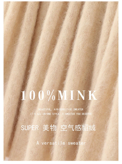 mink cashmere skirt Fashion long dress women A-line skirt autumn winter loose pleated skirt elegant high-waisted skirt ladies