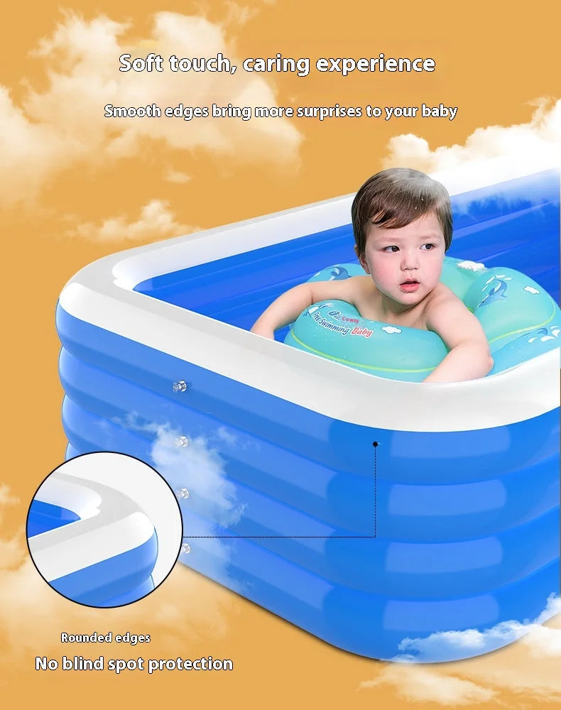 Inflatable Swimming Pool Home Portable Large Adult Bath Rectangular Pool