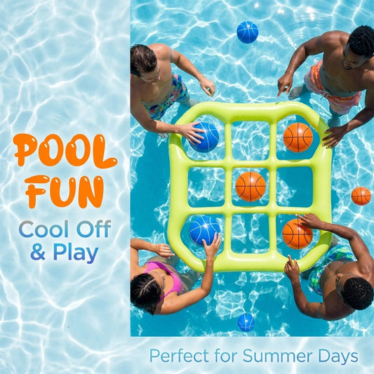 2026 Trending Outdoor Inflatable Water -Tac-Toe Toss Toy For Multiple People, Pool Interactive Nine- Ring Inflatable Float