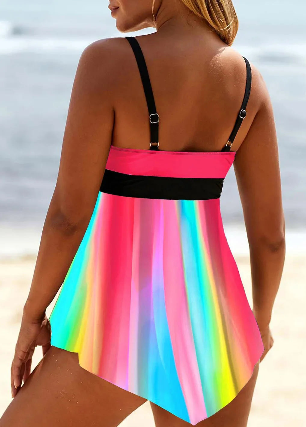 Women's Summer New Two Piece Set with White Small Dot Print Sexy Lace Up Leisure Resort Beach Swimsuit S-6XL