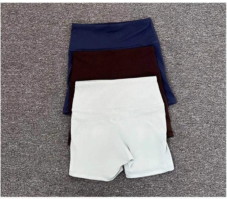 High-Waist Yoga Pants Women's Fitness Running Shorts Breathable Quick-Dry Elastic Spring Summer Training Three minutes of pants