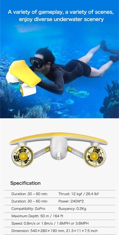 Dual Motor Sea Scooter 50m Waterproof For Diving Swimming Underwater Thruster 2023 Wholesale Hot Sale